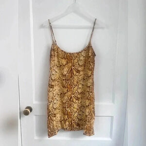 Reformation Vivette Snake Print Mini Dress NEW